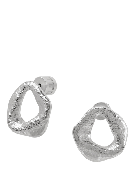 TUTTI Delta Open Loop Stud Earrings, Silver, Silver