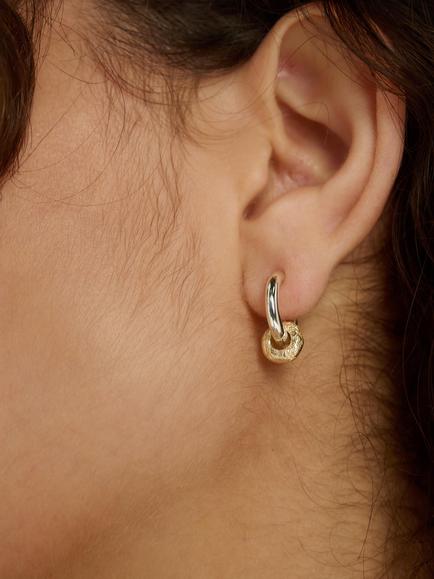 TUTTI Explore Huggie Hoop Earrings, Silver / Gold - view 2, Silver / Gold