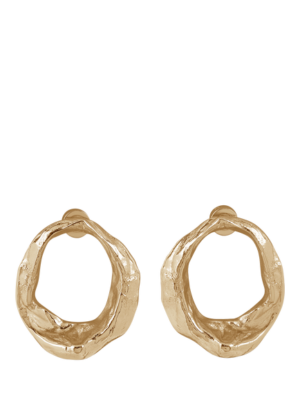 TUTTI Forge Open-Loop stud Earrings, Gold, Gold