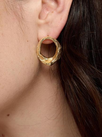 TUTTI Forge Open-Loop stud Earrings, Gold - view 2, Gold