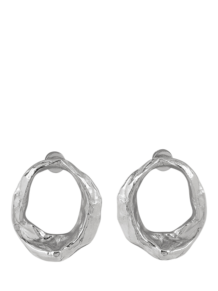TUTTI Forge Open-Loop stud Earrings, Silver, Silver