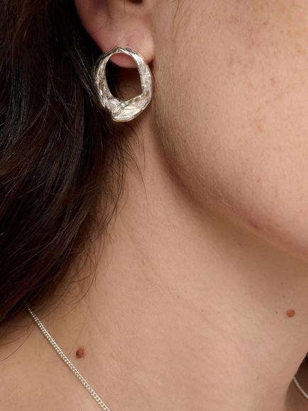 TUTTI Forge Open-Loop stud Earrings, Silver - view 2, Silver