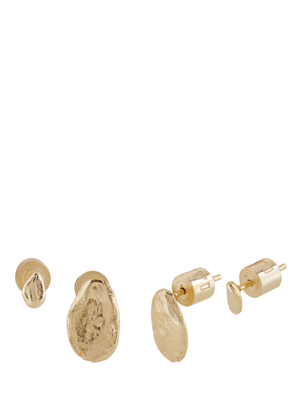 TUTTI Pebble Stud Earrings, Gold, Gold