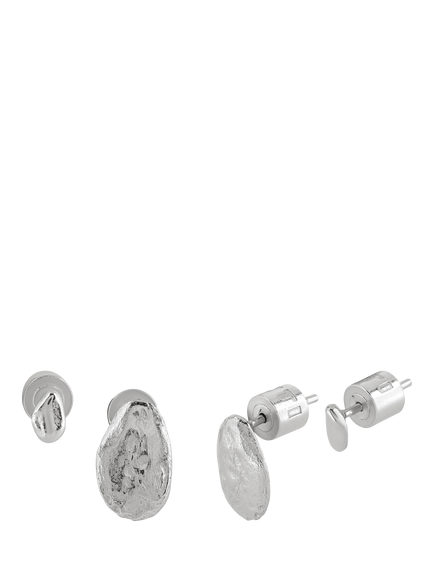 TUTTI Pebble Stud Earrings, Silver, Silver