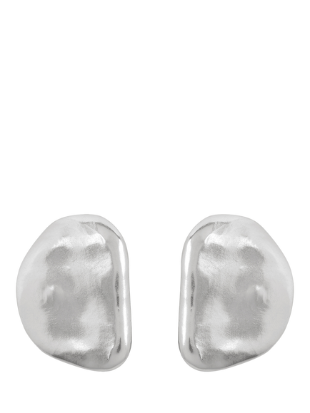 TUTTI Statement Textured Stud Earrings, Silver, Silver
