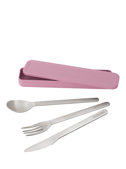 Brabantia Make & Take Cutlery Set, 3 Piece, Lilac Pink, Lilac Pink