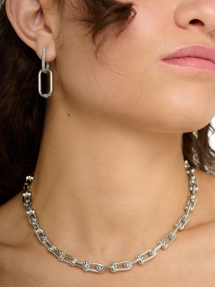 TUTTI Belong Link Chain Necklace, Silver - view 2, Silver