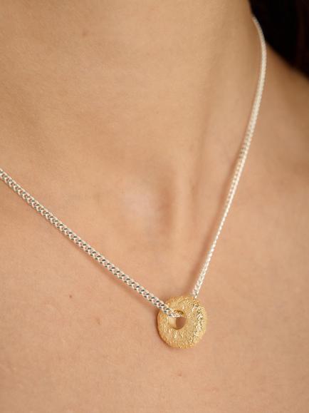 TUTTI Explore Textured Open Pendant Necklace, Silver / Gold - view 2, Silver / Gold