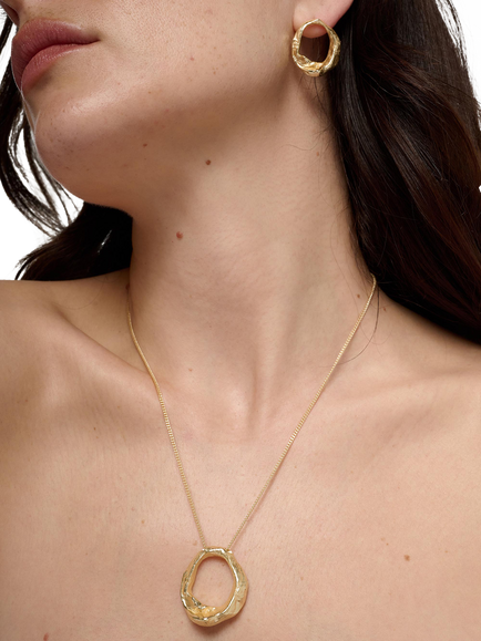 TUTTI Forge Circular Open Pendant Necklace, Gold - view 2, Gold