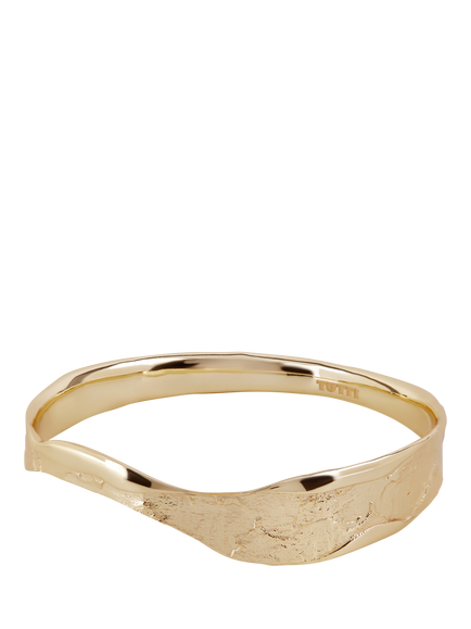 TUTTI Edge Textured Bangle, Gold, Gold