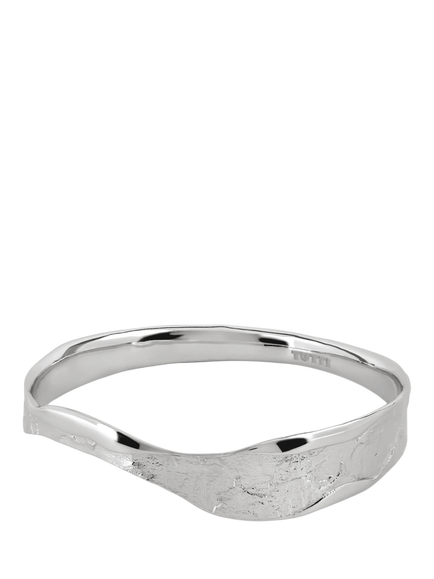 TUTTI Edge Textured Bangle, Silver, Silver