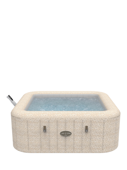 Lay‑Z‑Spa Tuscany AirJet EnergySense UltraFit Inflatable Square Smart Hot Tub with Cover, 7 Person, 