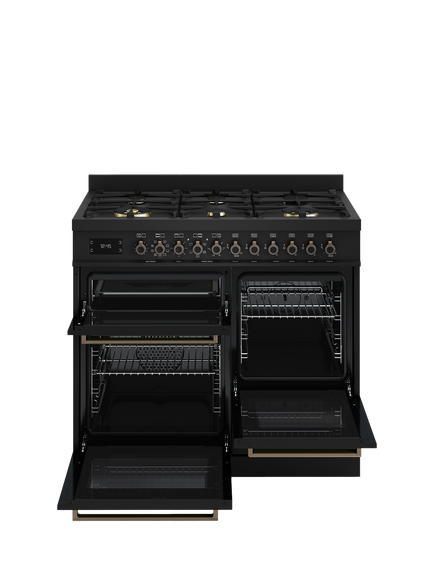 Bertazzoni Professional Series 100cm Dual Fuel Range Cooker with Gas Hob, Carbonio - view 2, Carbonio