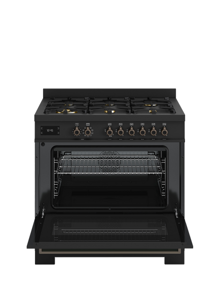 Bertazzoni Professional Series 90cm Dual Fuel Range Cooker with Gas Hob, Carbonio - view 2, Carbonio