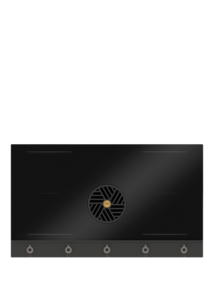 Bertazzoni Modern Series P904IHK2M30NT 90cm Induction Hob, Black Glass Carbonio, Black Glass Carbonio