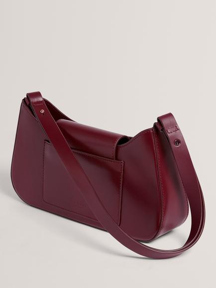 Ted Baker Curlo Bow Leather Shoulder Bag, Dark Red - view 2, Dark Red
