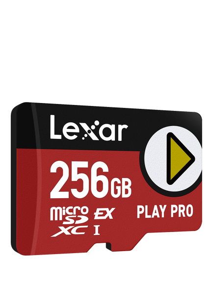 Lexar Play Pro UHS-1, MicroSDXC card, up to 900MB/s Read Speed, 256GB, Red with Black, Red With Black