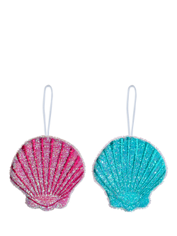 Kikkerland Seashell Scrub Sponge, Pack of 2, Multi