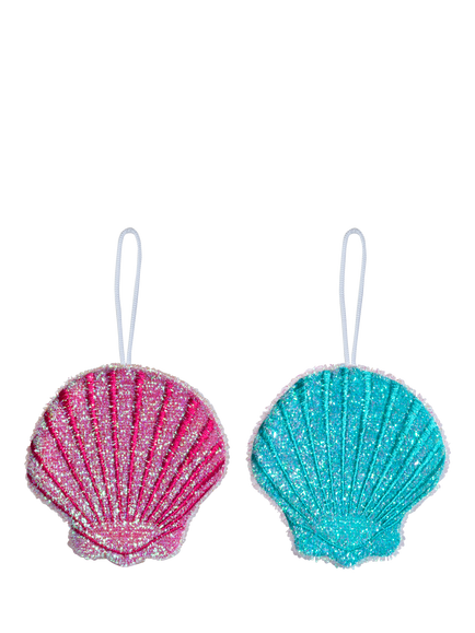 Kikkerland Seashell Scrub Sponge, Pack of 2, Multi