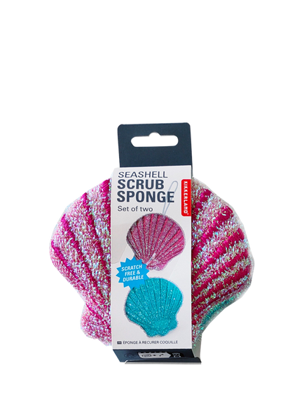 Kikkerland Seashell Scrub Sponge, Pack of 2 - view 2, Multi