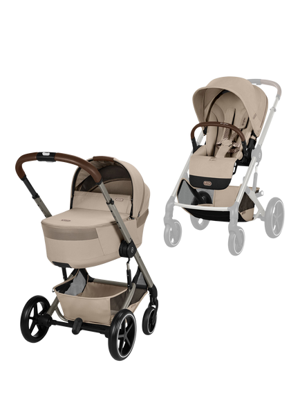 Cybex Balios S Lux Pushchair & Fold Carrycot, Beige, Beige