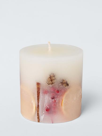 John Lewis Winter Spice Small Single Wick Pillar Candle, 570g, Multi