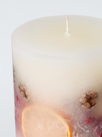 John Lewis Winter Spice Small Single Wick Pillar Candle, 570g - view 2, Multi