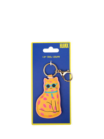 DesignWorks Ink Cat in Sunglasses Keyring, Orange