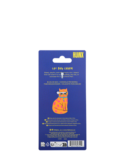 DesignWorks Ink Cat in Sunglasses Keyring - view 2, Orange