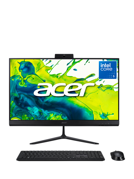 Acer Aspire C24-B All-in-One Desktop PC, Intel Core 5 Processor, 8GB RAM, 512GB SSD, 23.8" Full HD, Black, Black