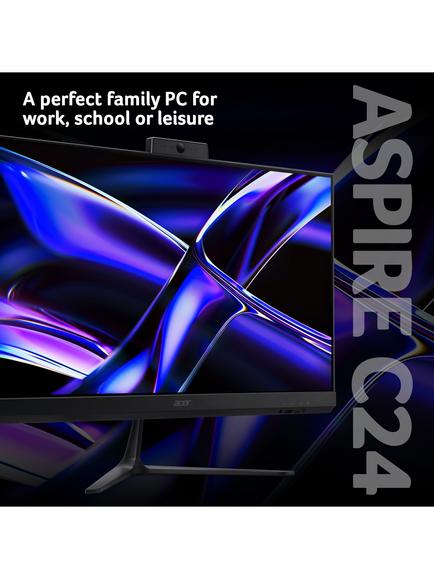Acer Aspire C24-B All-in-One Desktop PC, Intel Core 5 Processor, 8GB RAM, 512GB SSD, 23.8" Full HD, Black - view 2, Black