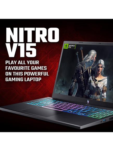 Acer Nitro V15 Gaming Laptop, AMD Ryzen 5 Processor, 16GB RAM, 512GB SSD, RTX 5060, 15.6” Full HD, Black - view 2, Black