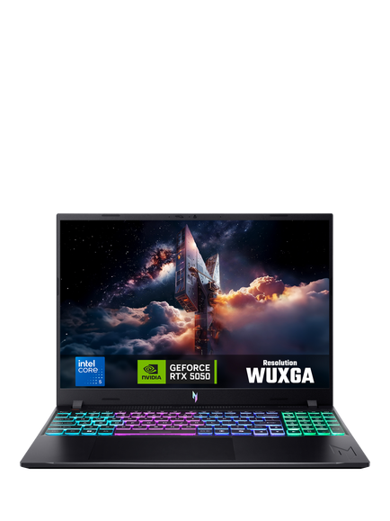 Acer Nitro V16 Gaming Laptop, Intel Core 5 Processor, 16GB RAM, 512GB SSD, RTX 5050, 16” WUXGA, Black, Black