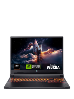 Acer Nitro V16 AI Gaming Laptop, AMD Ryzen 7 Processor, 16GB RAM, 512GB SSD, RTX 5050, 16” WUXGA, Black, Black