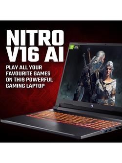 Acer Nitro V16 AI Gaming Laptop, AMD Ryzen 7 Processor, 16GB RAM, 512GB SSD, RTX 5050, 16” WUXGA, Black - view 2, Black