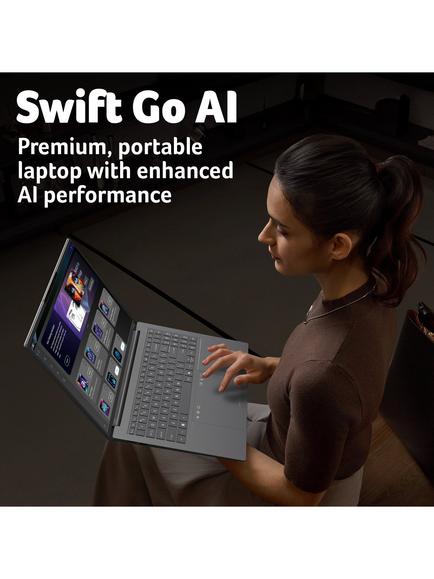 Acer Swift Go 16 AI Copilot+ Laptop, Intel Core Ultra 7 Processor, 32GB RAM, 1TB SSD, 16” WUXGA OLED, Iron - view 2, Iron