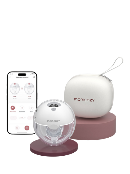 Momcozy M5 Smart Wearable Single Electric Breast Pump, Grey, Gray