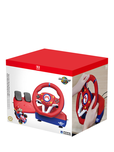 Hori Mario Kart Racing Wheel Pro Mini for Nintendo Switch 2, Red, Red