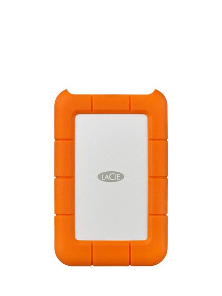 LaCie Rugged External Hard Disk Drive, 4TB, USB Type-C, Orange Silver, Orange Silver