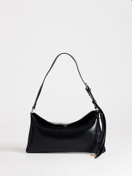 Topshop Annabel Faux Leather Shoulder Bag, Black, Black