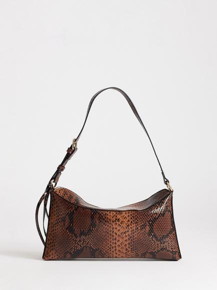 Topshop Annabel Snake Effect Faux Leather Shoulder Bag, Brown/Multi - view 2, Brown Multi