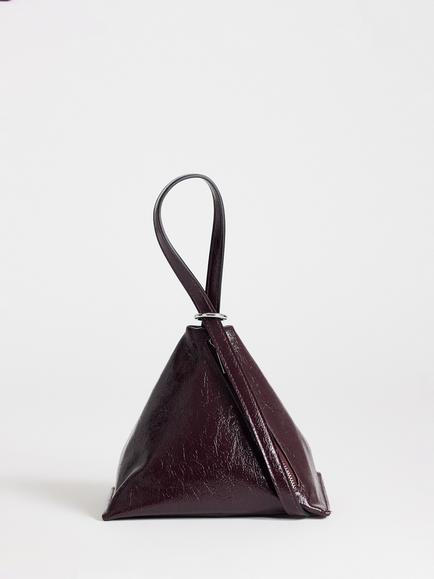 Topshop Faux Leather Triangle Clutch Bag, Burgundy