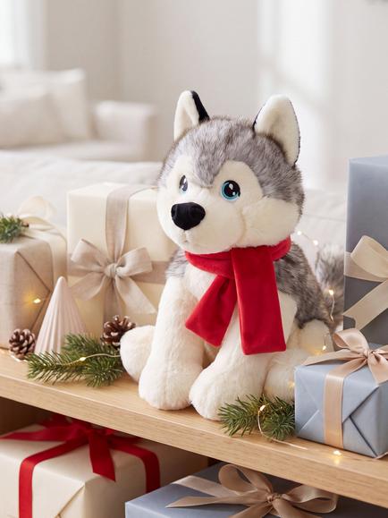 Keel Toys Keeleco Husky Soft Toy, H35cm - view 2, Multi