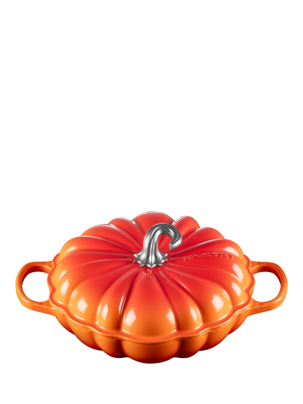 Le Creuset Cast Iron Pumpkin Shallow Casserole, 24cm, Volcanic - view 2, Volcanic