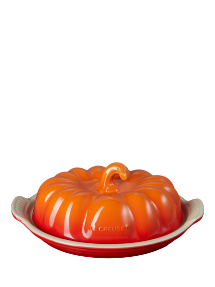 Le Creuset Stoneware Pumpkin Butter Dish, Volcanic - view 2, Volcanic