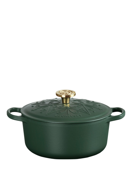 Le Creuset Cast Iron L'Etoile Christmas Star Signature Round Casserole, 24cm, Foret