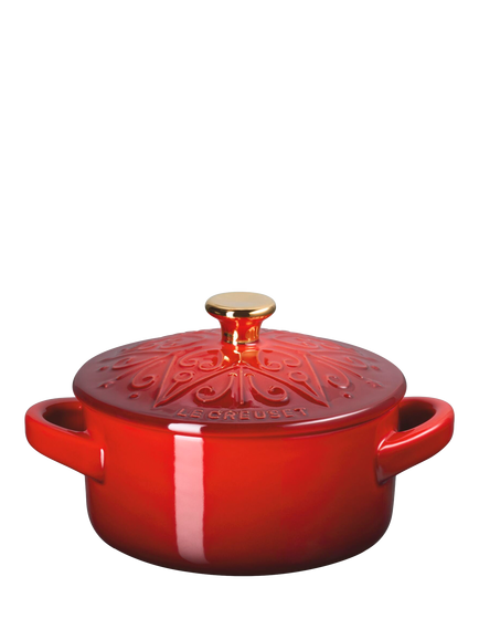 Le Creuset Stoneware L'Etoile Christmas Star Petite Round Casserole, 10cm, Cerise