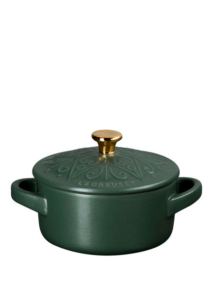 Le Creuset Stoneware L'Etoile Christmas Star Petite Round Casserole, 10cm, Foret