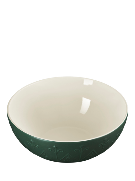 Le Creuset Stoneware L'Etoile Christmas Collection Serve Bowl, 25cm, Foret - view 2, Foret