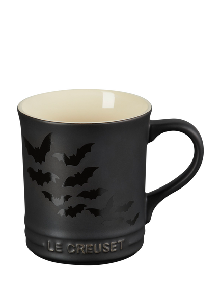 Le Creuset Stoneware Bat Mug, 400ml, Satin Black, Matte Black